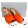 Load image into Gallery viewer, Zomer Orange Multi Leather Muriel Open Toe Pumps
