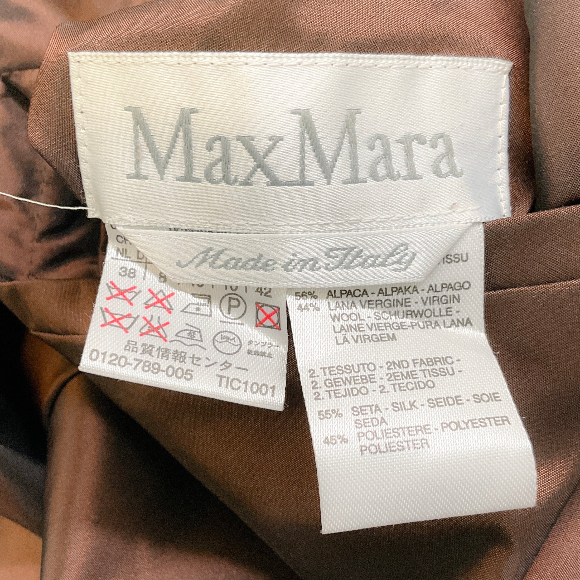 Max Mara Brown Alpaca Coat