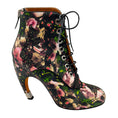 Load image into Gallery viewer, Givenchy Black Multi Floral Printed Leather Lace-Up Boots
