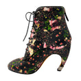 Load image into Gallery viewer, Givenchy Black Multi Floral Printed Leather Lace-Up Boots
