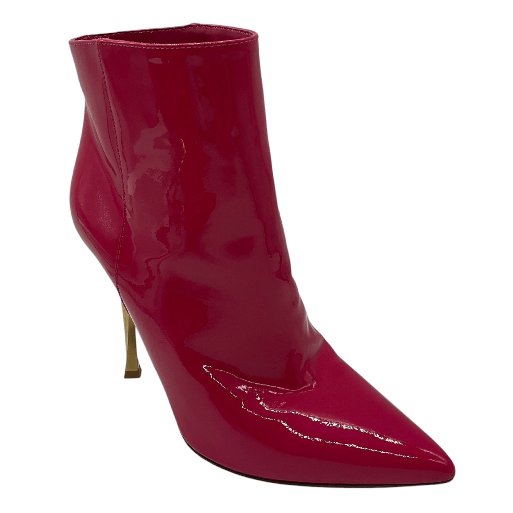 Valentino Hot Pink Pointed Toe Patent Leather Booties