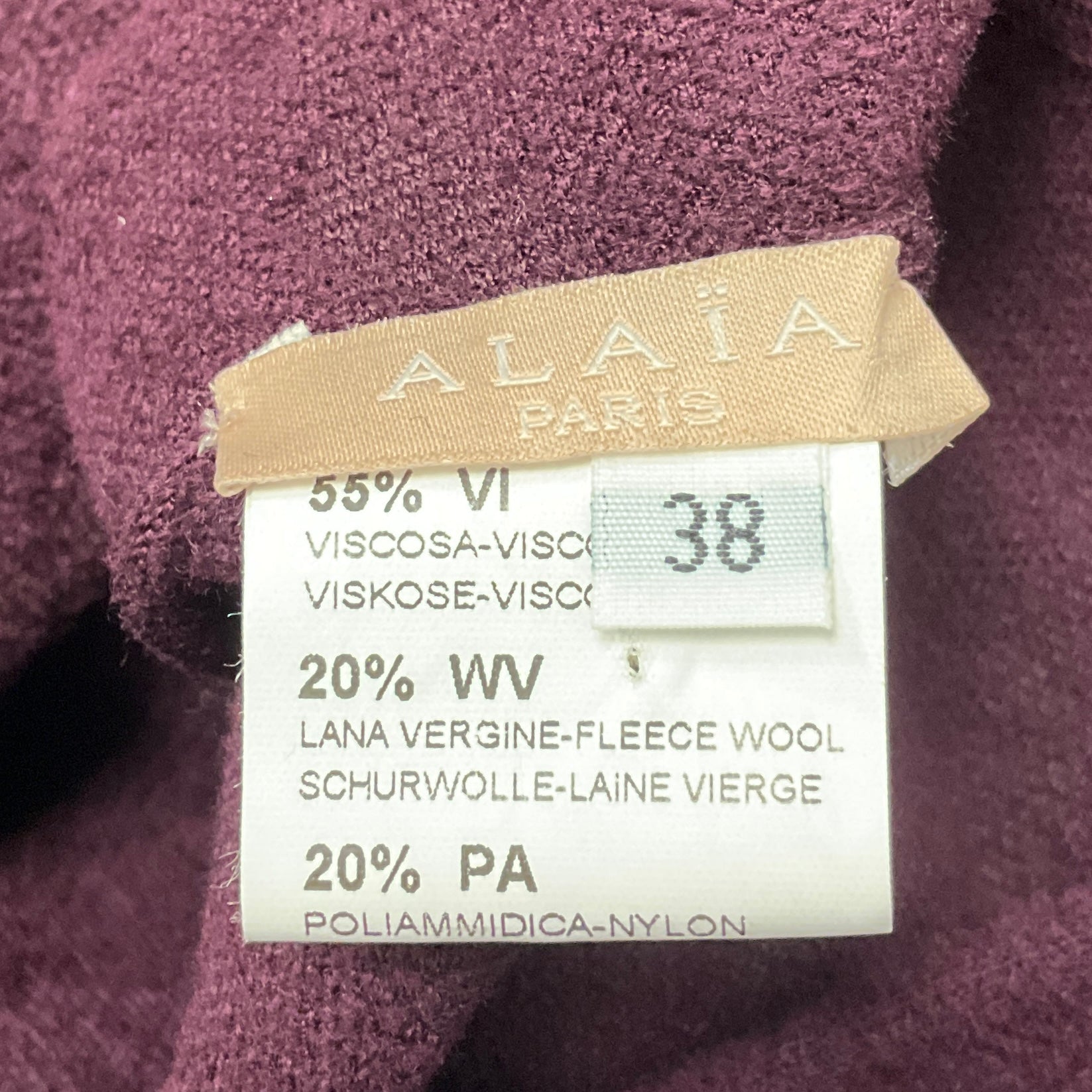 Alaia Burgundy Sleeveless V Neck Stretch Knit Dress