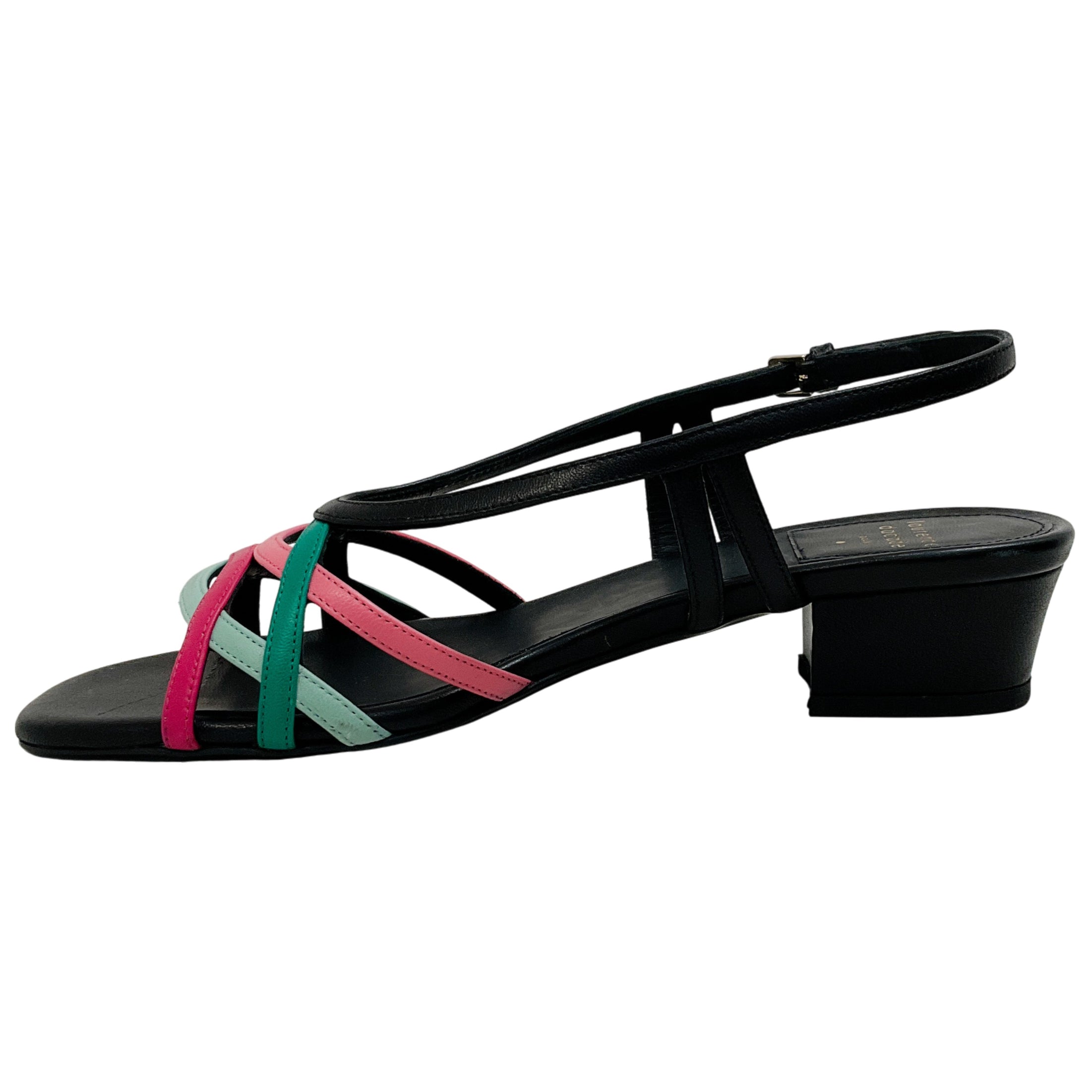 Laurence Dacade Black / Green / Pink Janice Sandals
