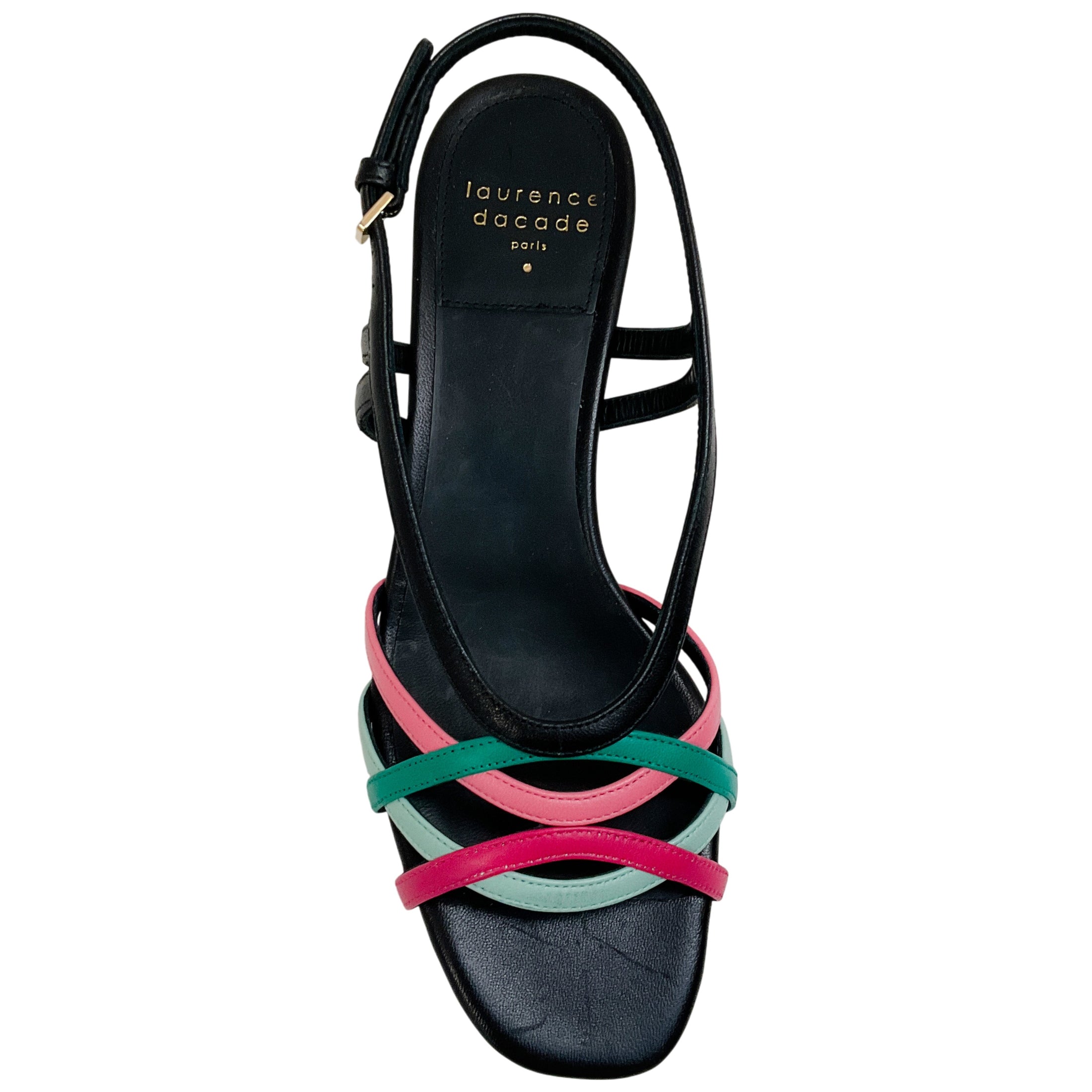 Laurence Dacade Black / Green / Pink Janice Sandals