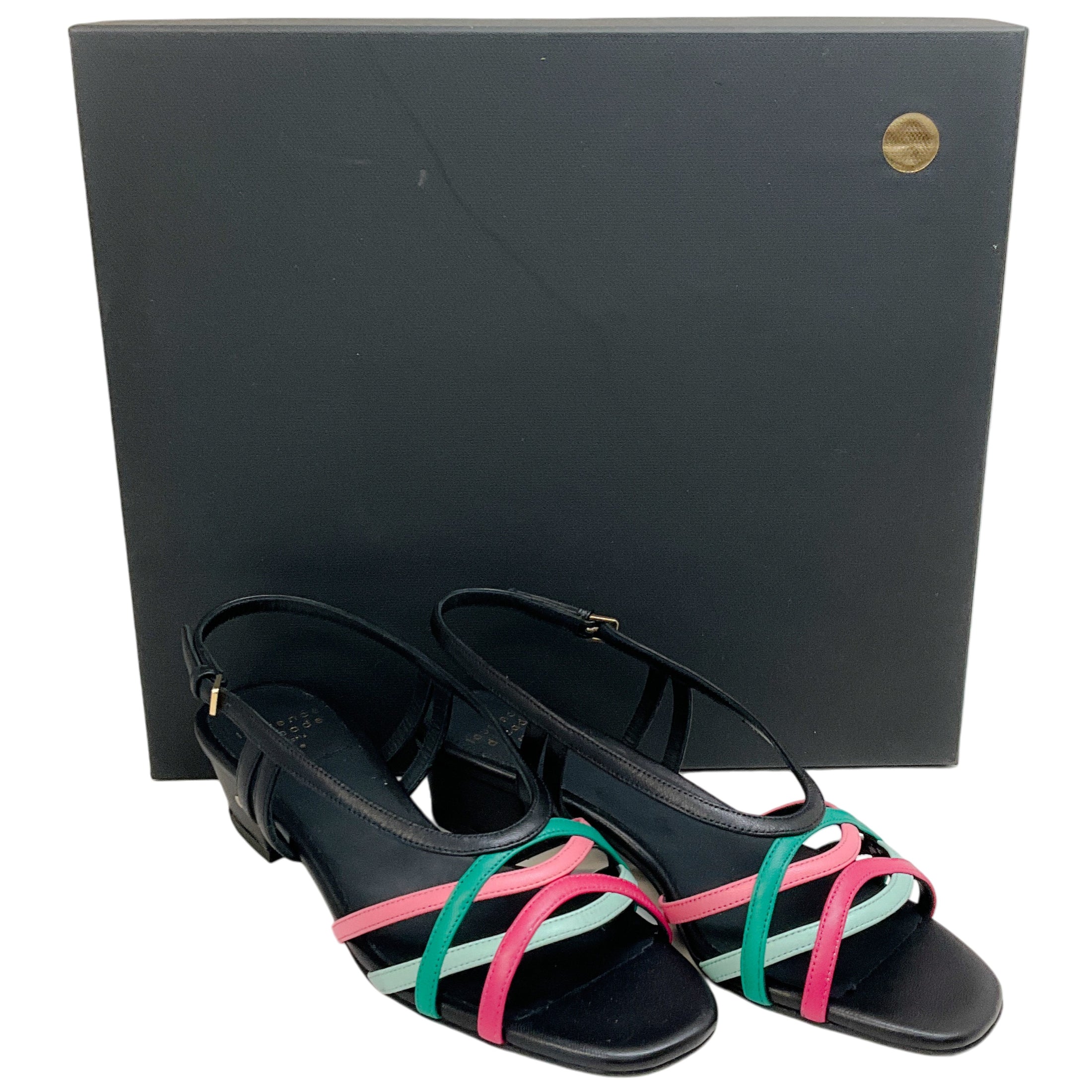 Laurence Dacade Black / Green / Pink Janice Sandals