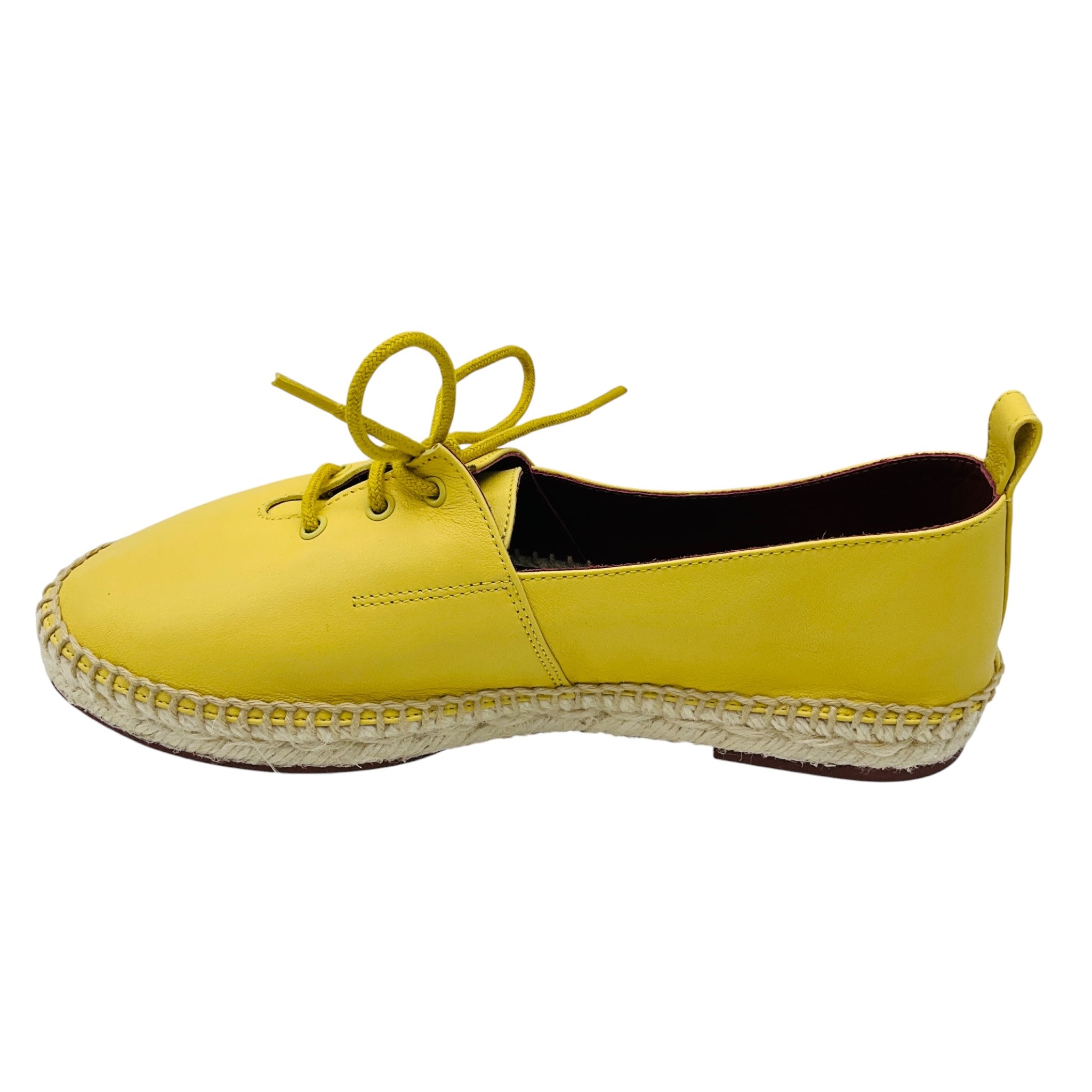 Loro Piana Yellow Leather Espadrille Flats