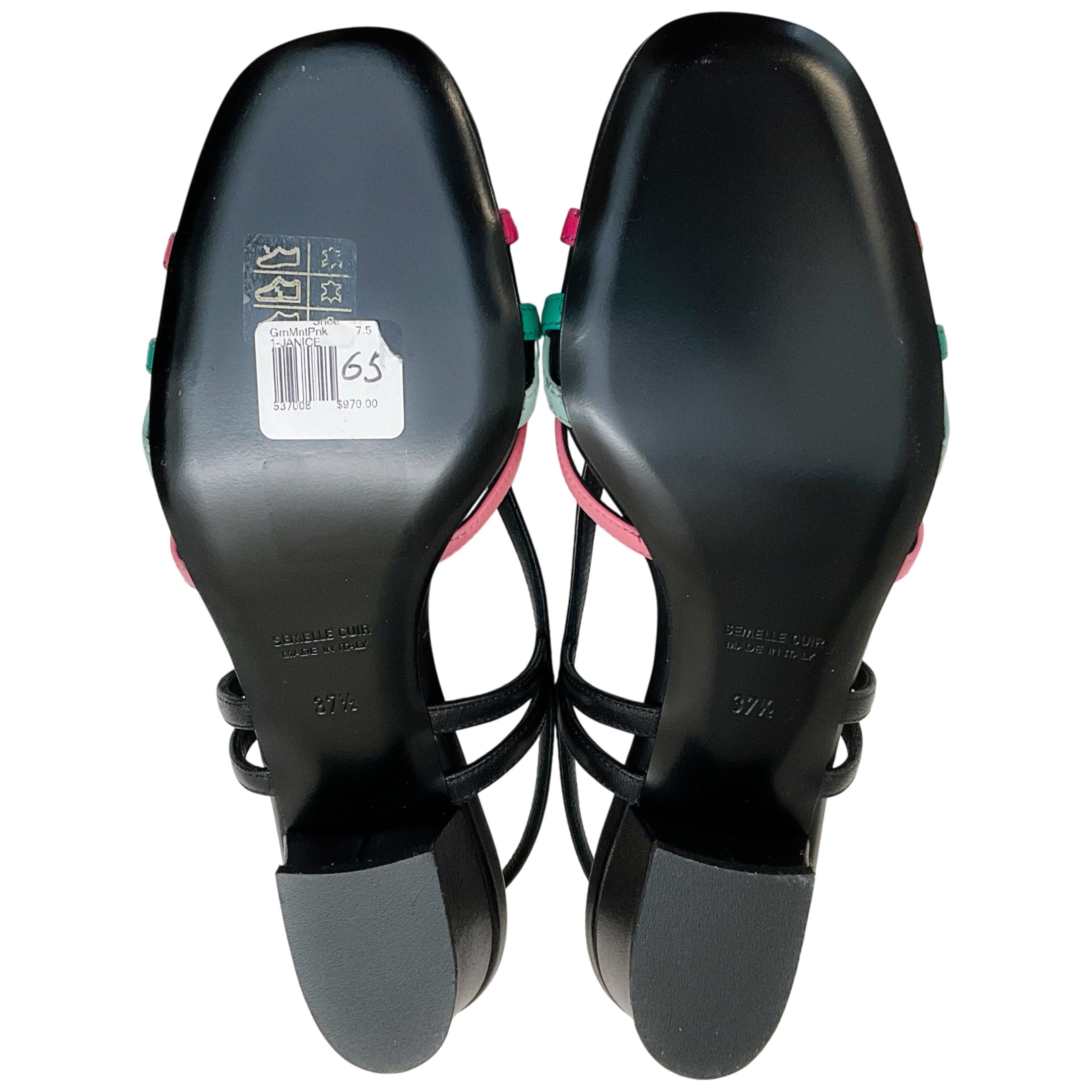 Laurence Dacade Black / Green / Pink Janice Sandals