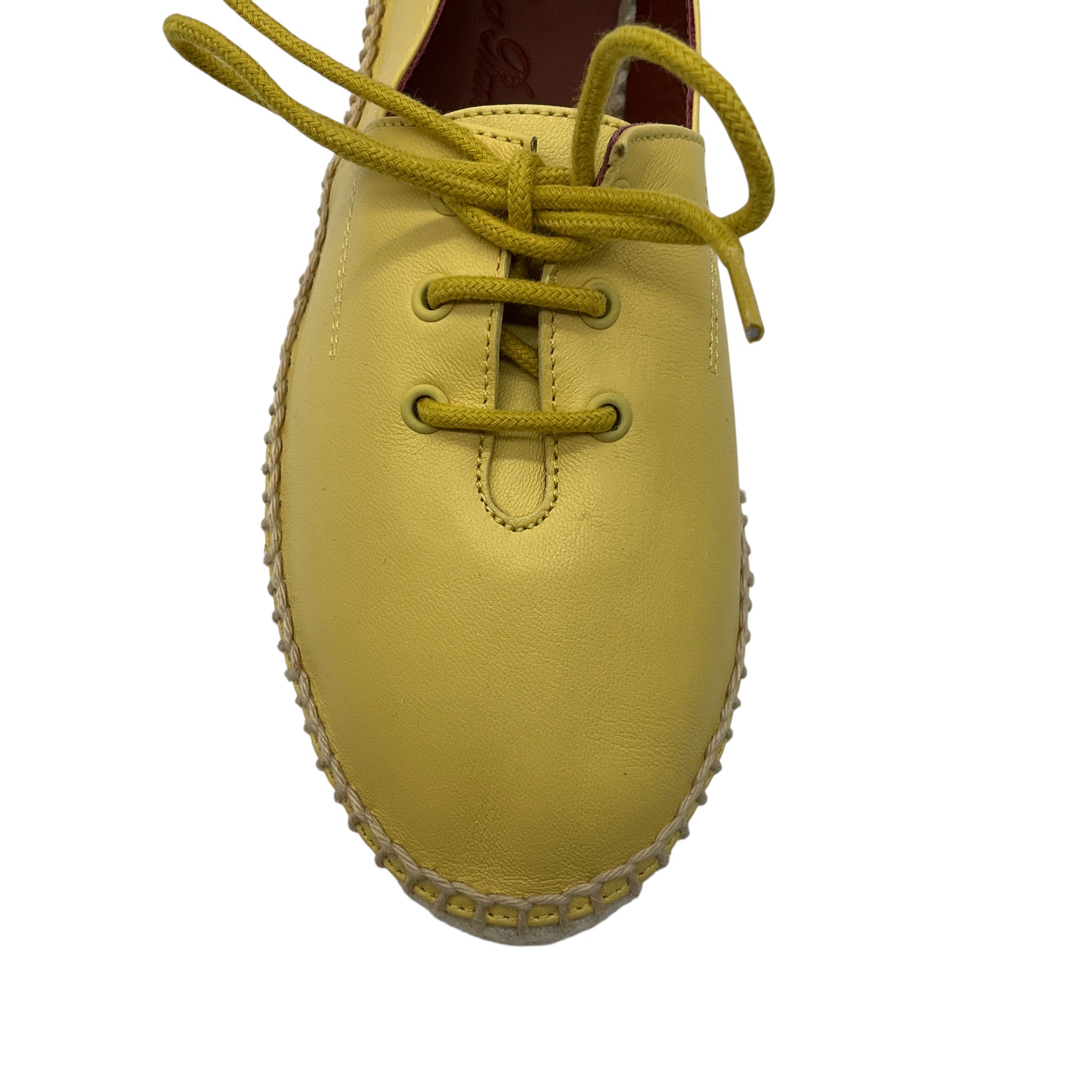 Loro Piana Yellow Leather Espadrille Flats