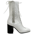 Load image into Gallery viewer, Laurence Dacade White Leather Lace Up Jill Boots

