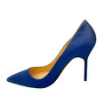 Load image into Gallery viewer, Manolo Blahnik Blue Satin Pumps
