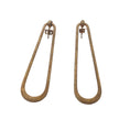 Load image into Gallery viewer, Brunello Cucinelli Gold Metallic Sterling Silver 925 Drop Hoop Earrings
