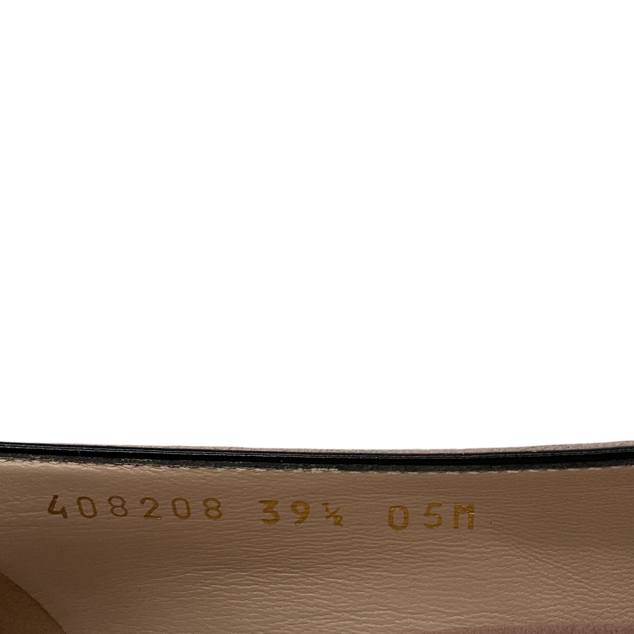 Gucci Crystal Pink / Gold GG Kiltie Fringe Mid Heel Suede Pump