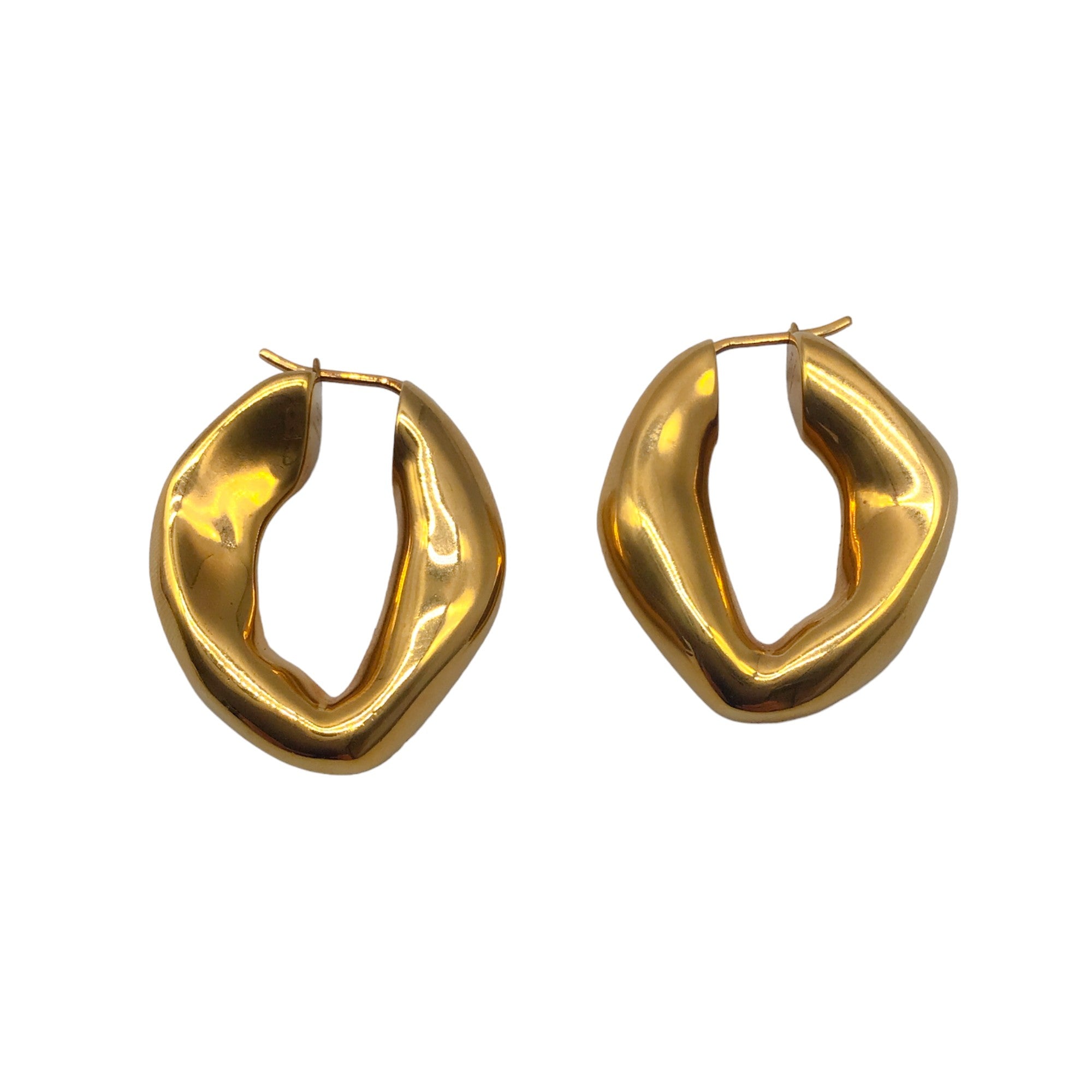 Celine Gold Plated Brass Swirl Hoop Earrings