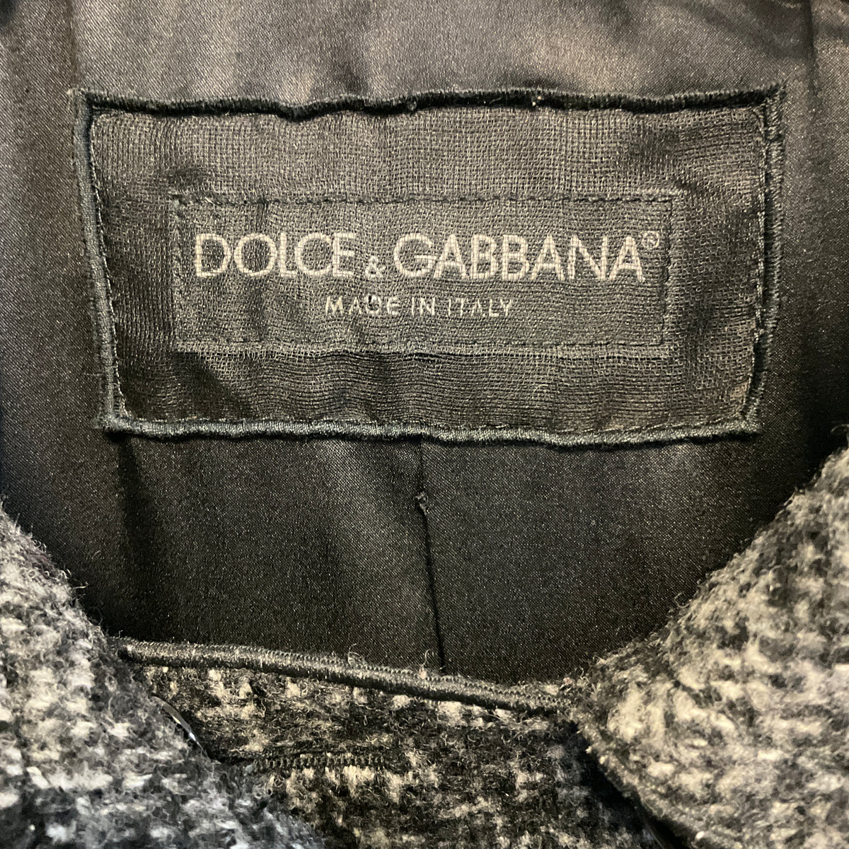 Dolce & Gabbana Grey / Black Wool and Alpaca Tweed Jacket
