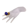 Load image into Gallery viewer, Yves Saint Laurent Blue Stone / Gold Plated Arty Cocktail Ring
