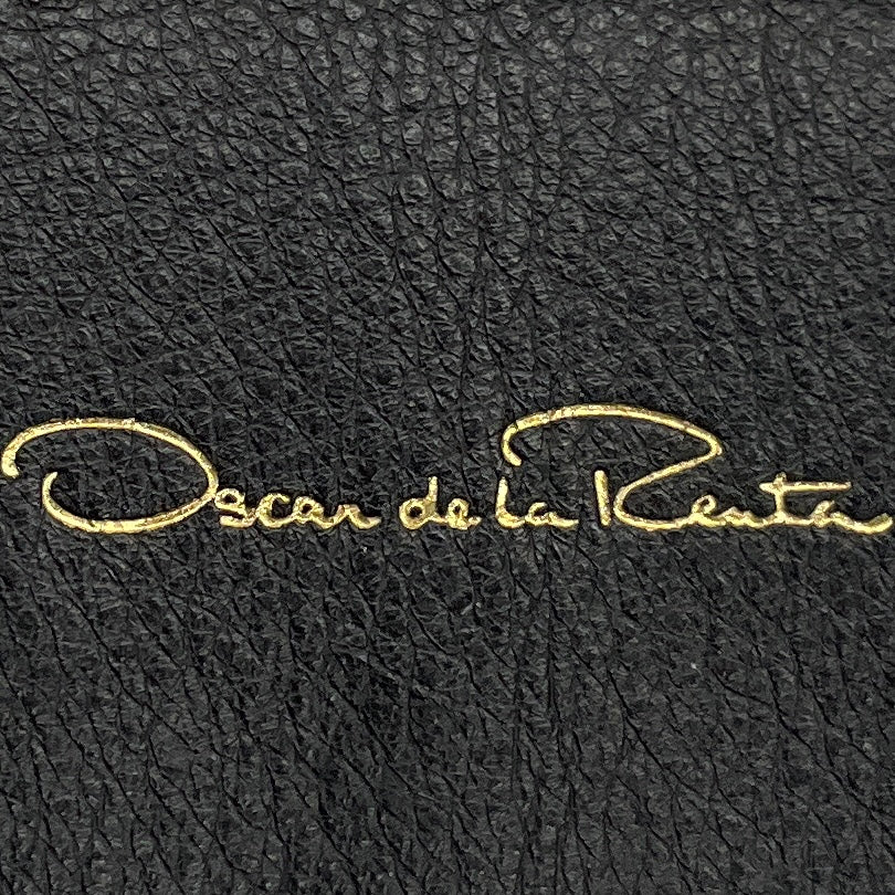 Oscar de la Renta Black Genuine American Alligator Skin Leather Wide Belt