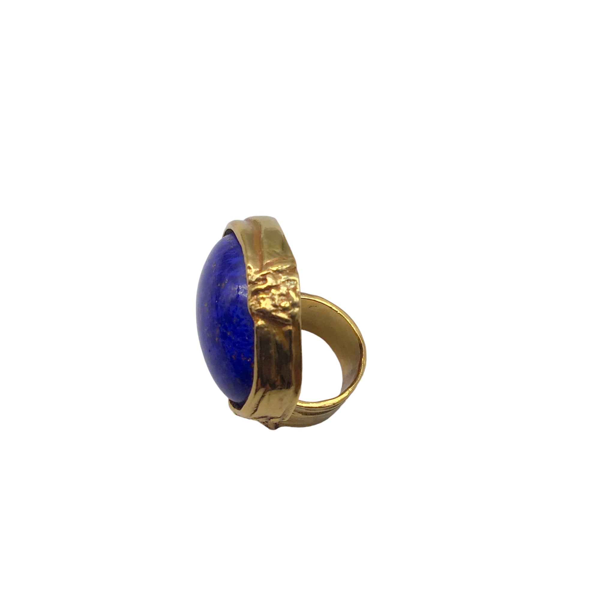 Yves Saint Laurent Blue Stone / Gold Plated Arty Cocktail Ring