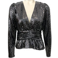 Load image into Gallery viewer, BA&SH Mae Noir Sequined Peplum Top

