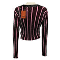 Load image into Gallery viewer, Missoni Pink / Black / Silver Sequined Striped Knit Cardigan Sweater
