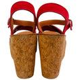 Load image into Gallery viewer, K.Jacques Red Suede Gukara Criss Cross Cork Wedge Sandals

