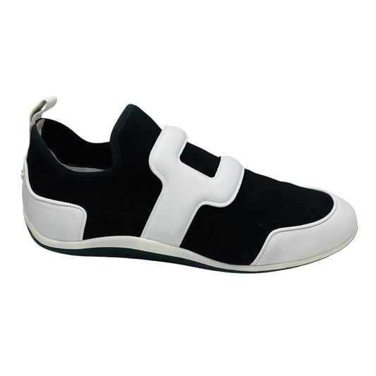 Roger Vivier Black / White Techno and Leather Slip On Flats