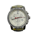 Load image into Gallery viewer, Jacob & Co Diamond Embellished Four Time Zone Watch with Silver Stainless Steel Case and Light Metallic Green Embossed Leather Strap
