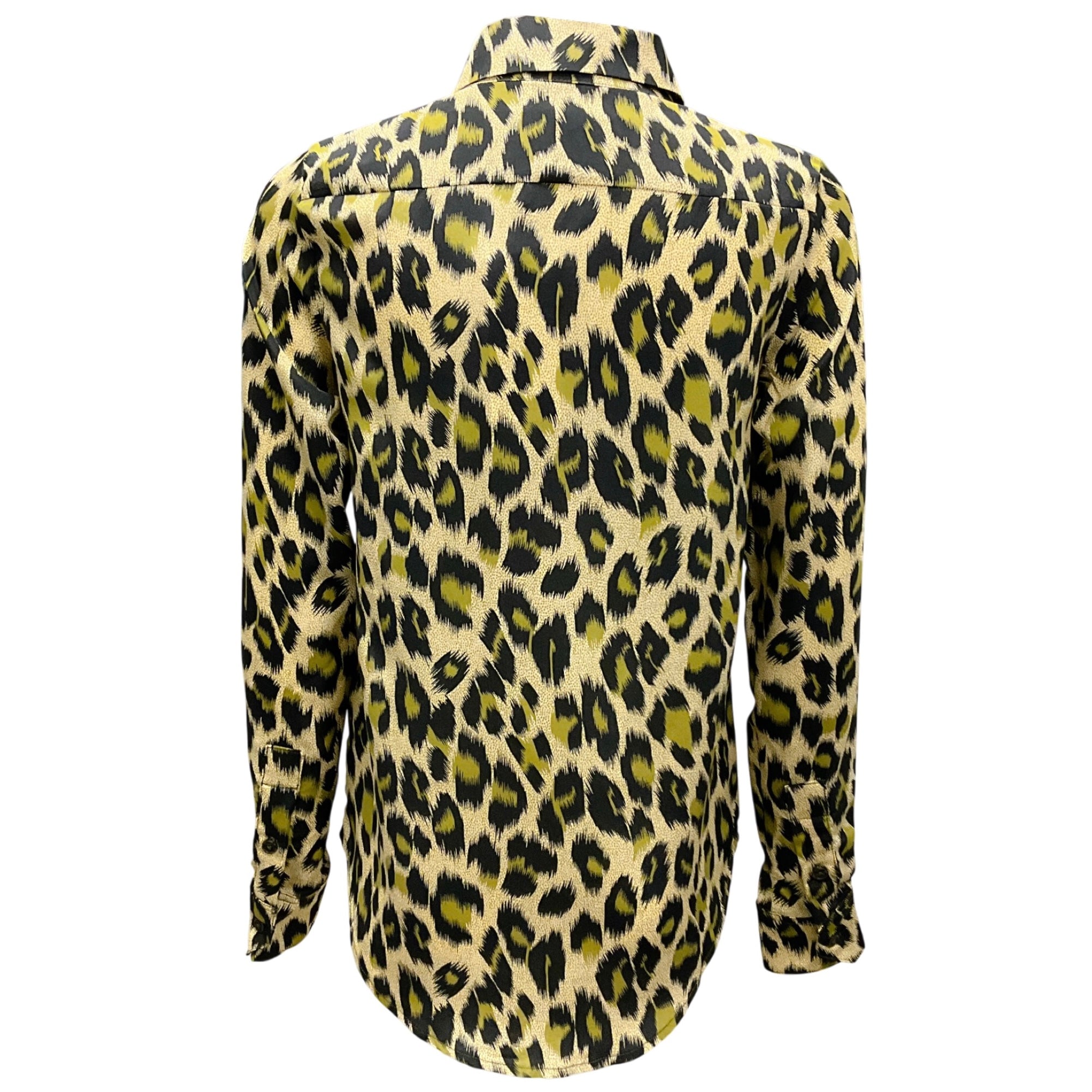 SPRWMN Green Leopard Button Up Silk Blouse