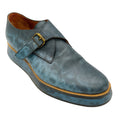 Load image into Gallery viewer, Dries Van Noten Blue Snake Embossed Leather Oxford Shoes
