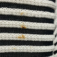 Load image into Gallery viewer, Armani Collezioni White / Black Striped Knit Cardigan Sweater
