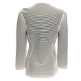 Load image into Gallery viewer, Armani Collezioni White / Black Striped Knit Cardigan Sweater
