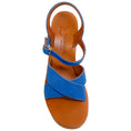 Load image into Gallery viewer, K.Jacques Cobalt Blue Suede Gukara Criss Cross Cork Wedge Sandals
