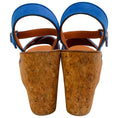 Load image into Gallery viewer, K.Jacques Cobalt Blue Suede Gukara Criss Cross Cork Wedge Sandals

