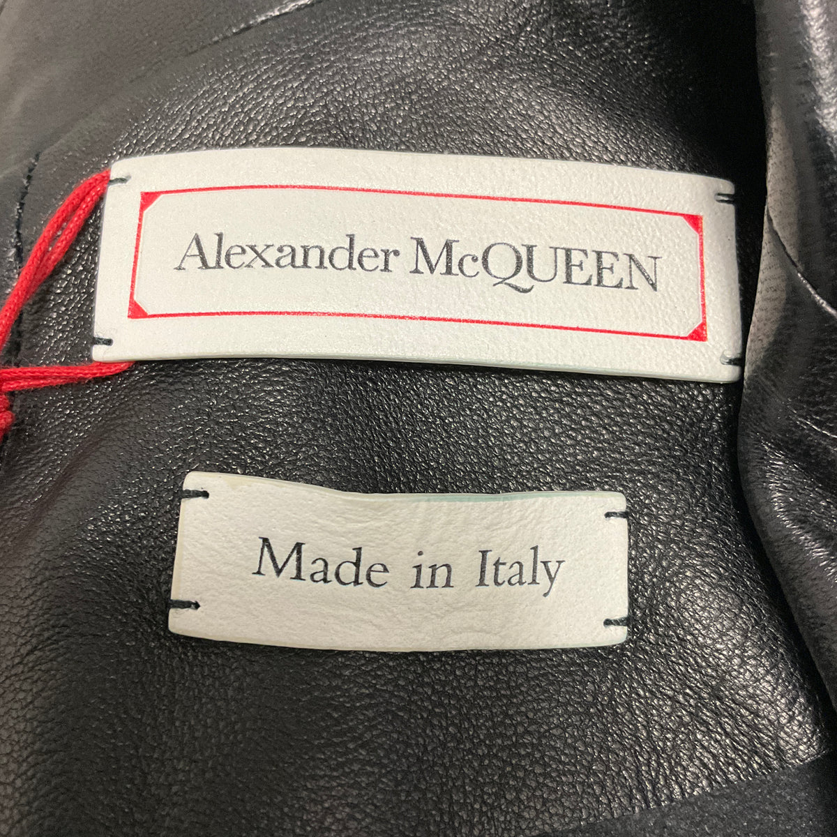 Alexander McQueen Black Lace Trimmed Lamb Leather Blazer