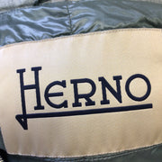 Herno Light Teal Quilted Full Zip Linen Jacket
