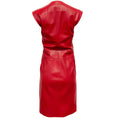 Load image into Gallery viewer, Montana Vintage Red Leather Sleeveless Zip Front Dress
