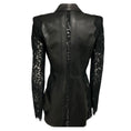 Load image into Gallery viewer, Alexander McQueen Black Lace Trimmed Lamb Leather Blazer
