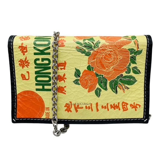 Balenciaga Yellow Multi Hong Kong Chain Strap Crossbody Bag