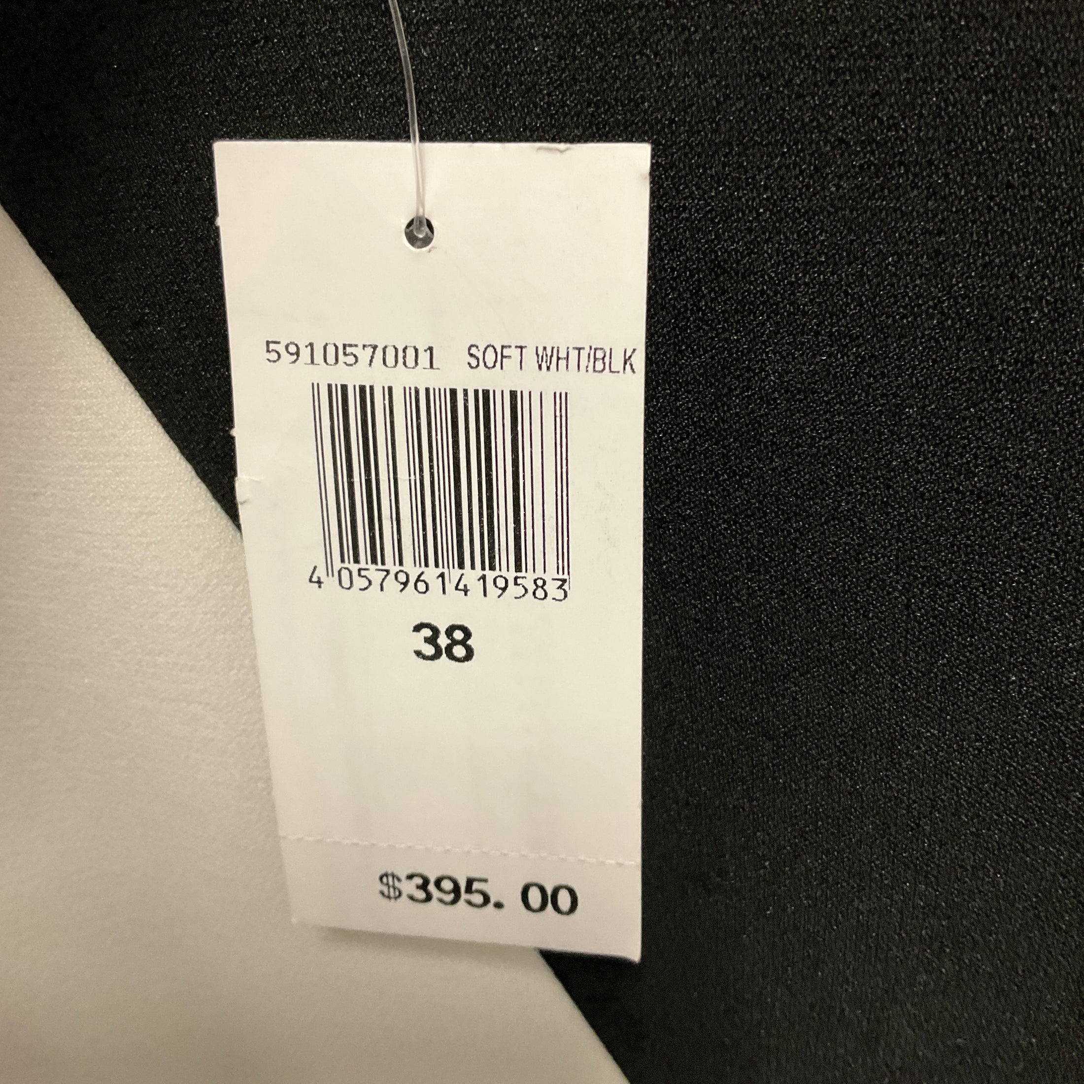 Basler Soft White / Black Sleeveless Colorblock Midi Dress