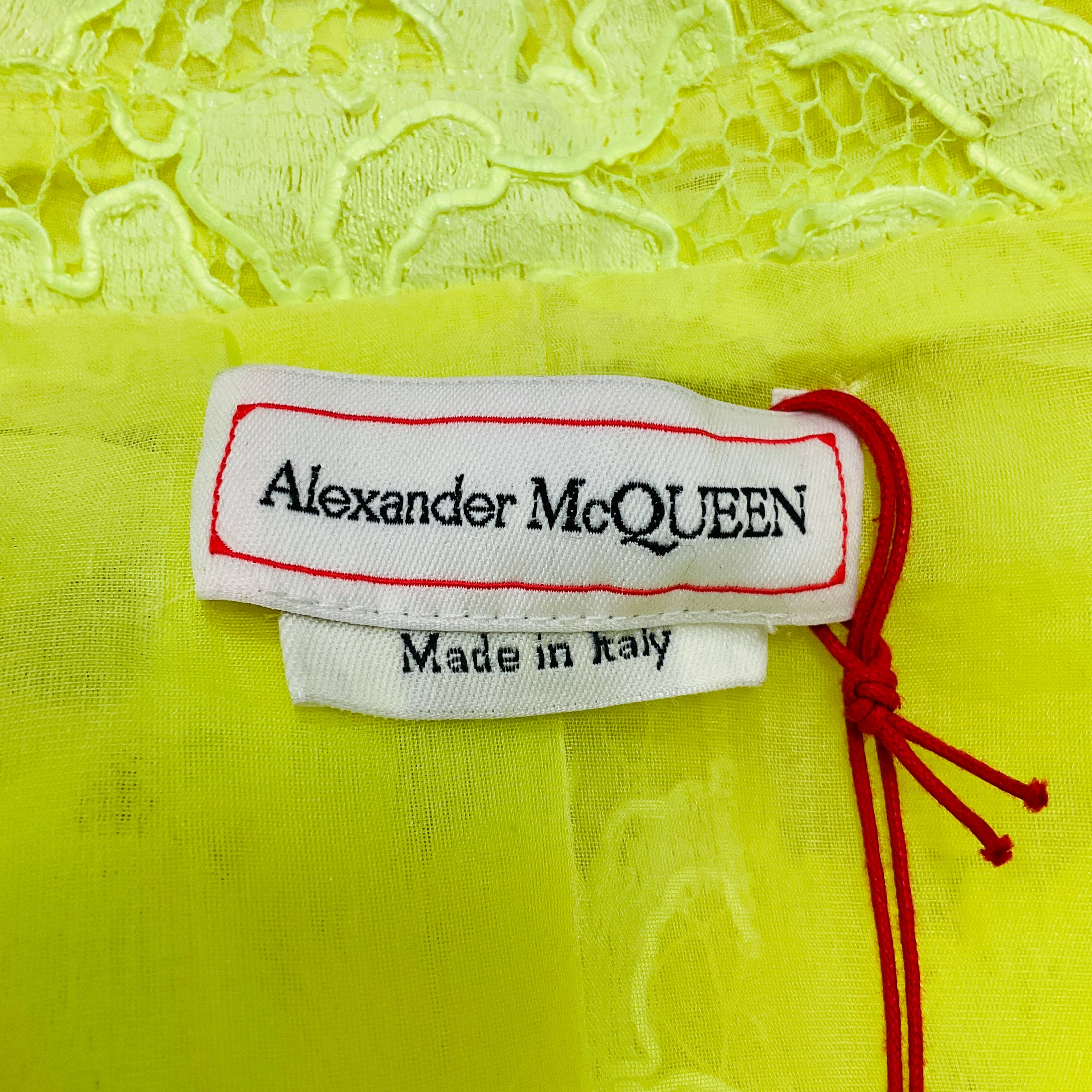 Alexander McQueen Acid Yellow Floral Lace Jacket