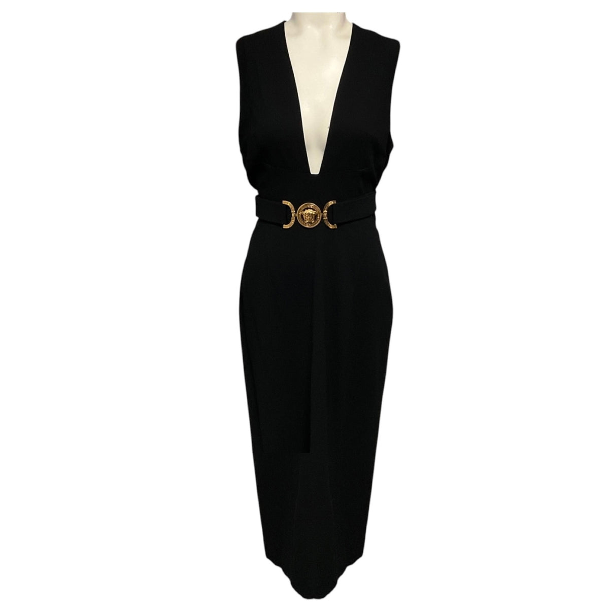 Versace Black Medusa Biggie Midi Dress
