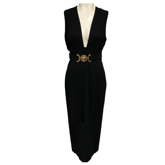 Versace Black Medusa Biggie Midi Dress