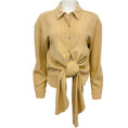 Load image into Gallery viewer, Rosie Assoulin Wheat Tie Front Blouse

