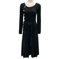 Load image into Gallery viewer, Altuzarra Black Pleated Faux Leather and Cashmere Knit Dress
