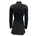 Load image into Gallery viewer, Carolina Herrera Black Bead Embellished Long Sleeved Crepe Mini Dress
