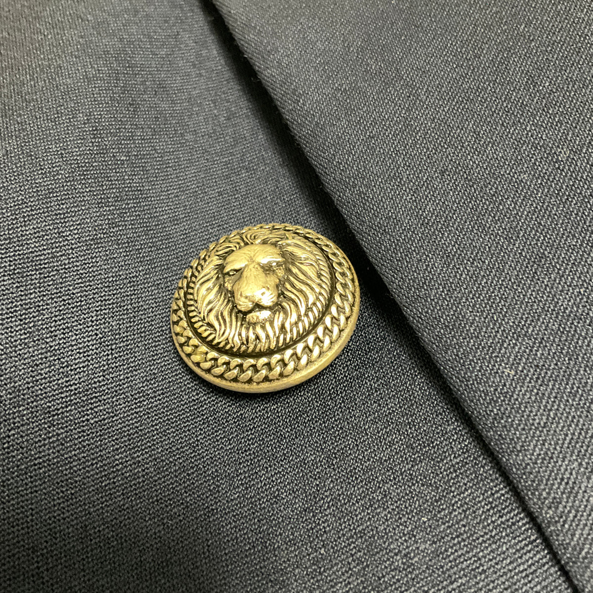 Balmain Navy Blue Double Breasted Wool Blazer with Silver Buttons