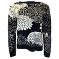 Load image into Gallery viewer, Lamberto Losani Black / White Floral Patterned Long Sleeved Knit Sweater
