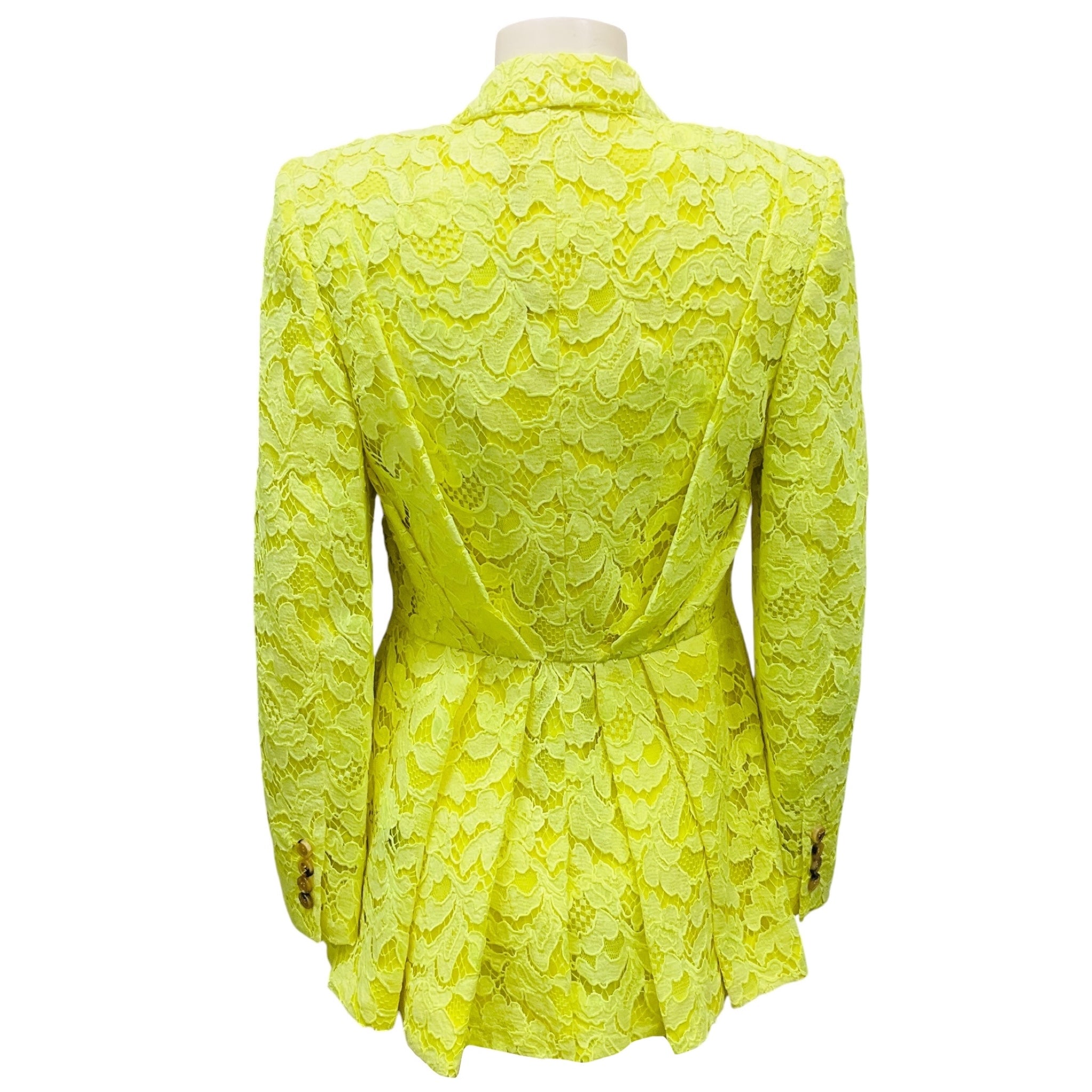 Alexander McQueen Acid Yellow Floral Lace Jacket