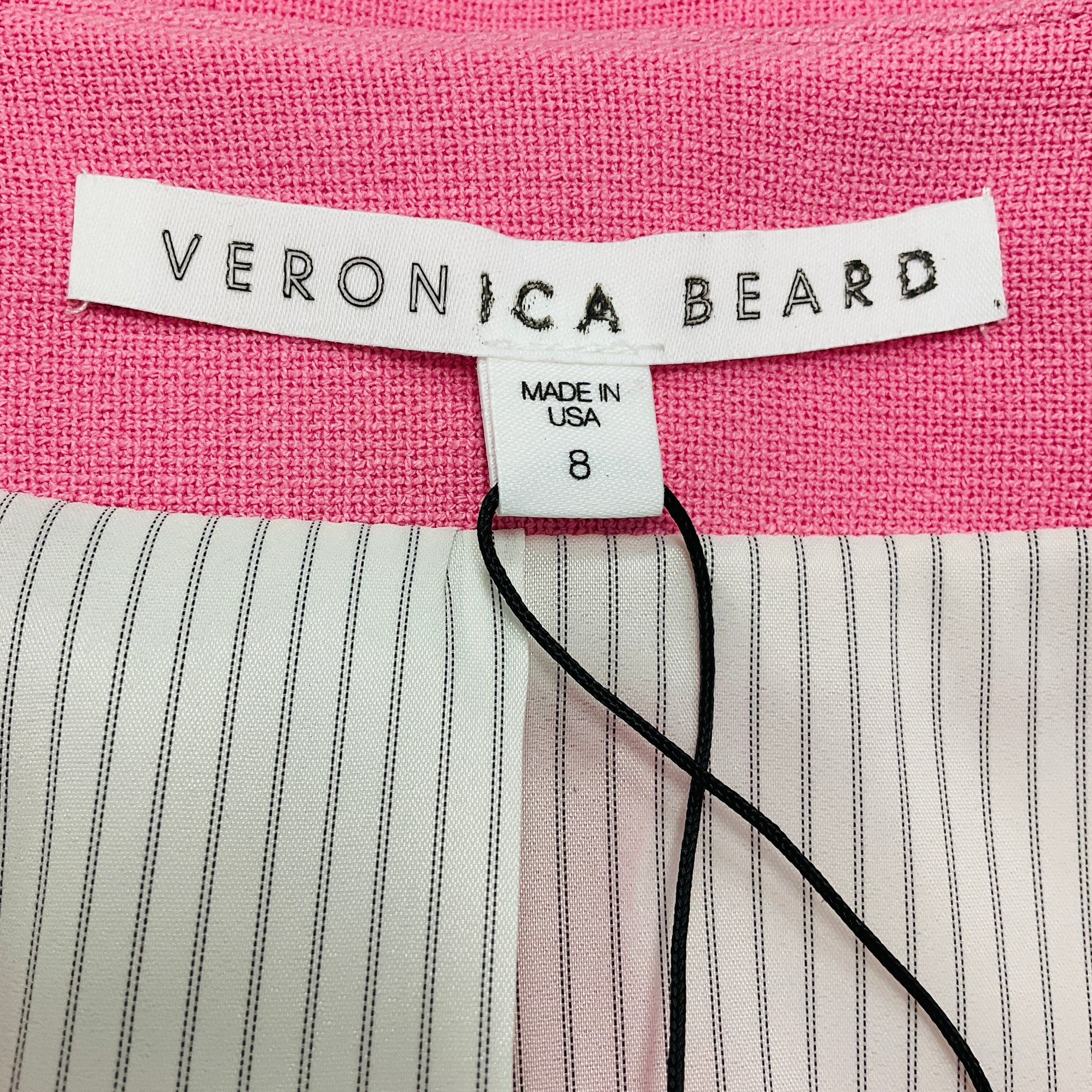 Veronica Beard Pink Ria Square Neck Collarless Jacket