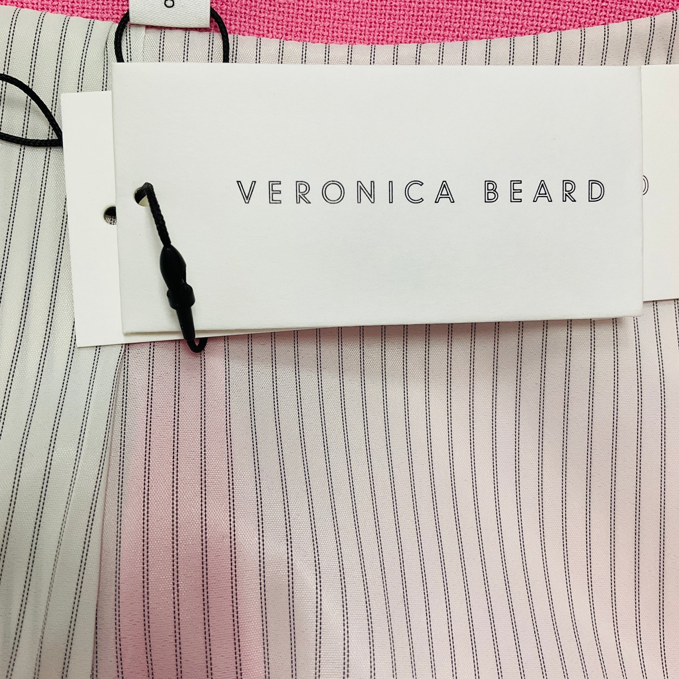 Veronica Beard Pink Ria Square Neck Collarless Jacket