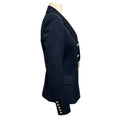Load image into Gallery viewer, Balmain Navy Blue Double Breasted Wool Blazer with Silver Buttons
